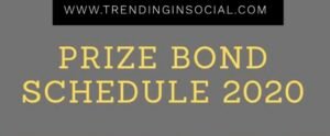 Prize Bond Draw Schedule 2020