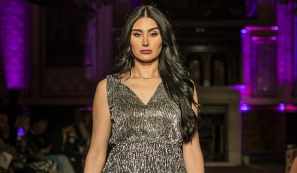 Designer Omar Mansoor showcases his collection titled 'Margilan' at London Fashion Week Spring/Summer ’23