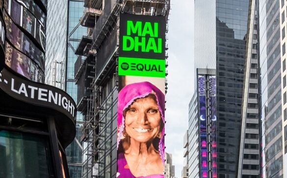 Spotify Features Tharparkar Artist Mai Dhai on Times Square as EQUAL PK Ambassador for June 2024